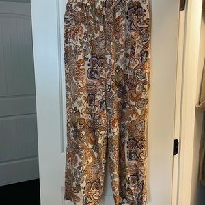 Paisley Printed wide leg pants